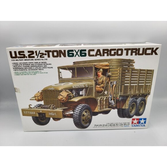 US Army 2 1/2 Ton 6X6 Cargo Truck, WWII, 1/35 Tamiya No.218, 1:35 MO3 NIB - Picture 1 of 6